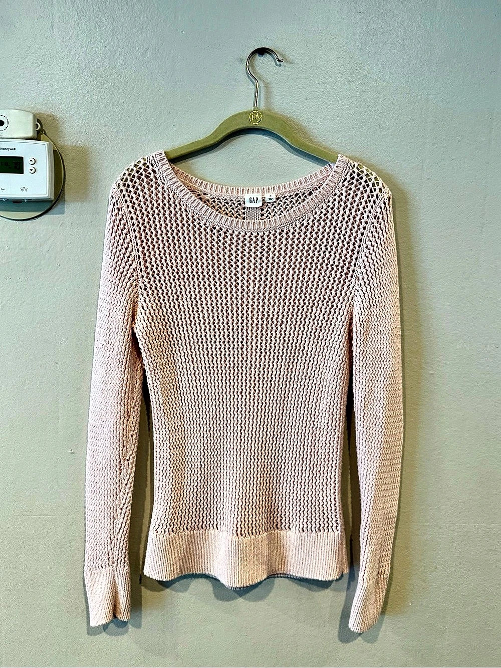 Gap Open Knit Crewneck Sweater Pink Size Medium